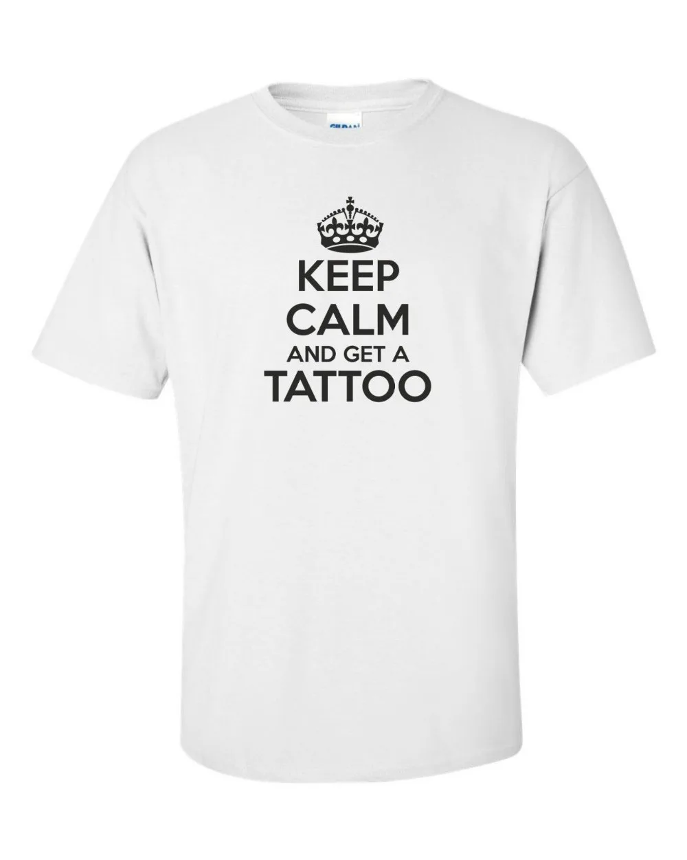 Повседневное печатных тройник Новый стиль Для мужчин Keep Calm получить татуировки О