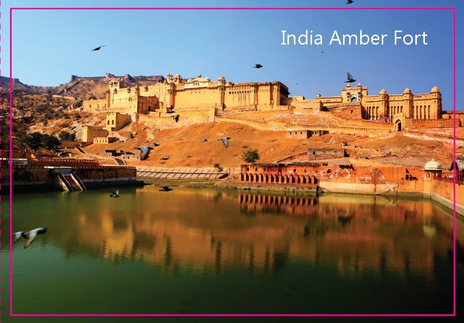 Прямоугольные жесткие магниты индия джайпур янтарный форт пейзаж металлический