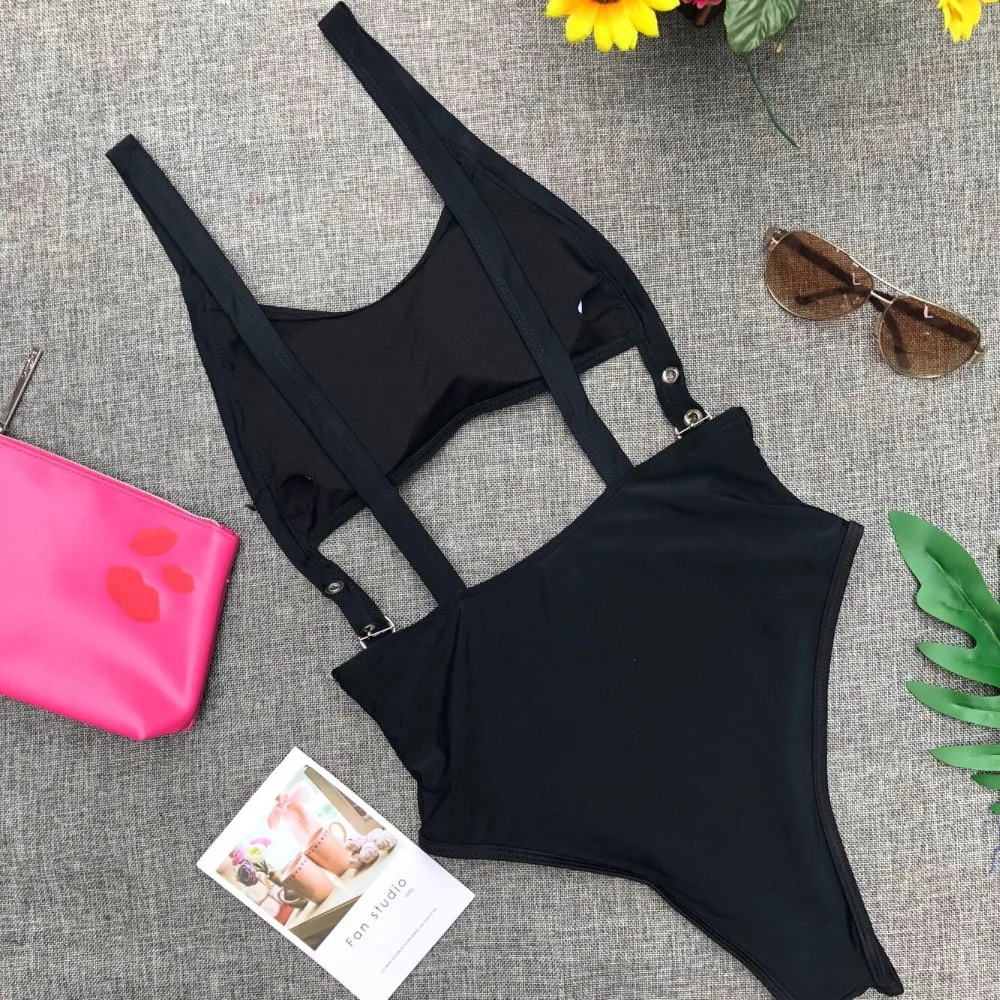 Сексуальный цельный купальник бикини 2019 женский пуш ап красный черный мягкий