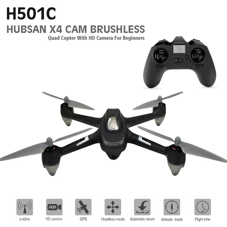 Hubsan X4 Дрон бесщеточный gps RC Квадрокоптер с 1080P HD камерой Безголовый режим дроны один ключ автоматический возврат вертолета