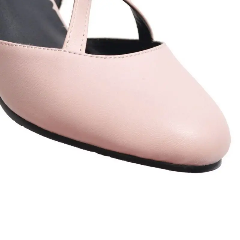 ZALAVOR Size 29-43 Women Solid Color Sandals Square Heel Bowtie Sweet Shoes Metal Buckle Dress Sexy Party Mujer | Обувь