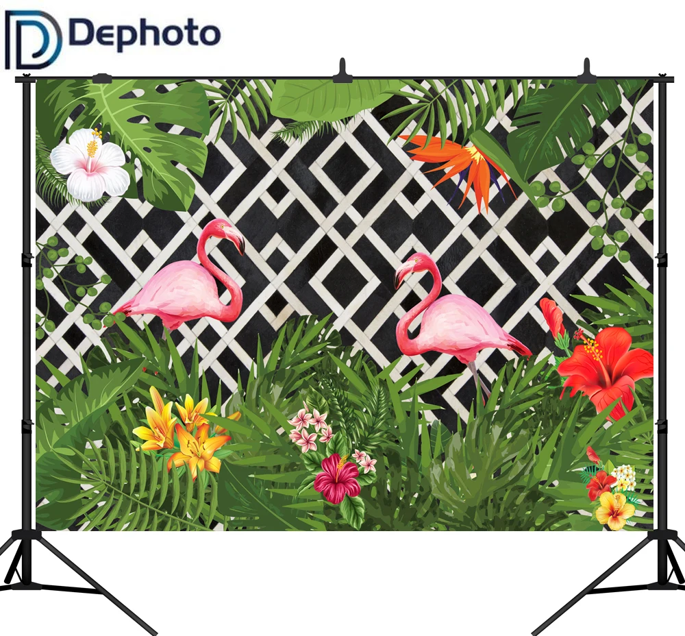 Фон для фотосъемки с изображением цветов Фламинго тропических лесов день