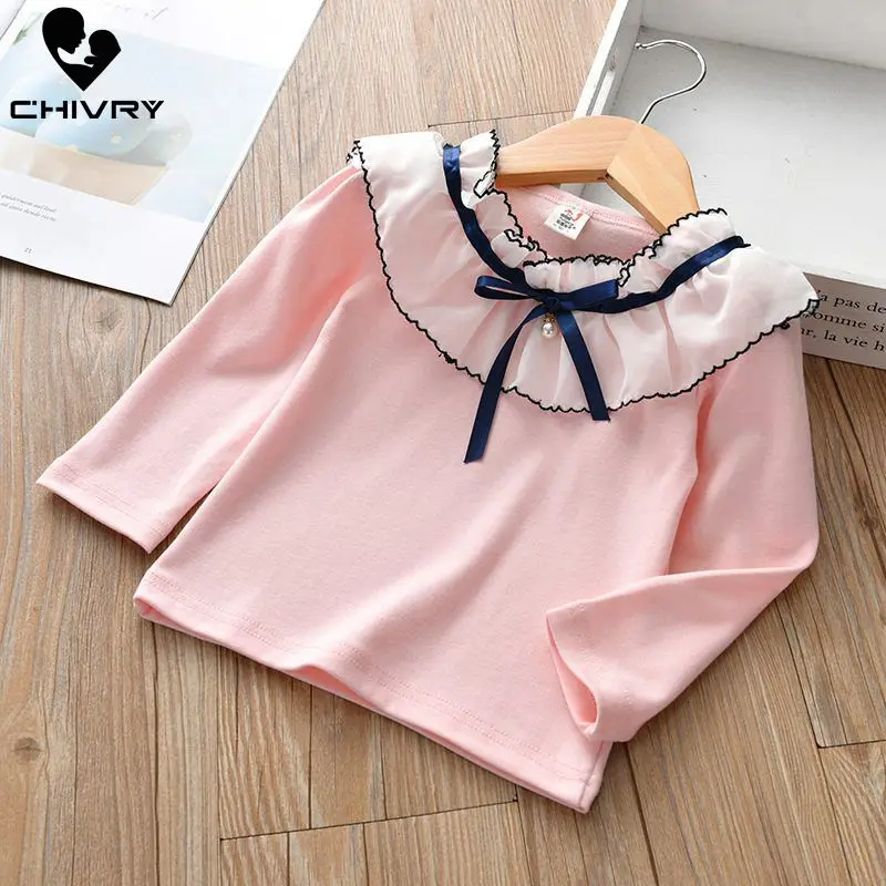 Chivry/весенне осенние однотонные футболки с длинными рукавами и круглым вырезом