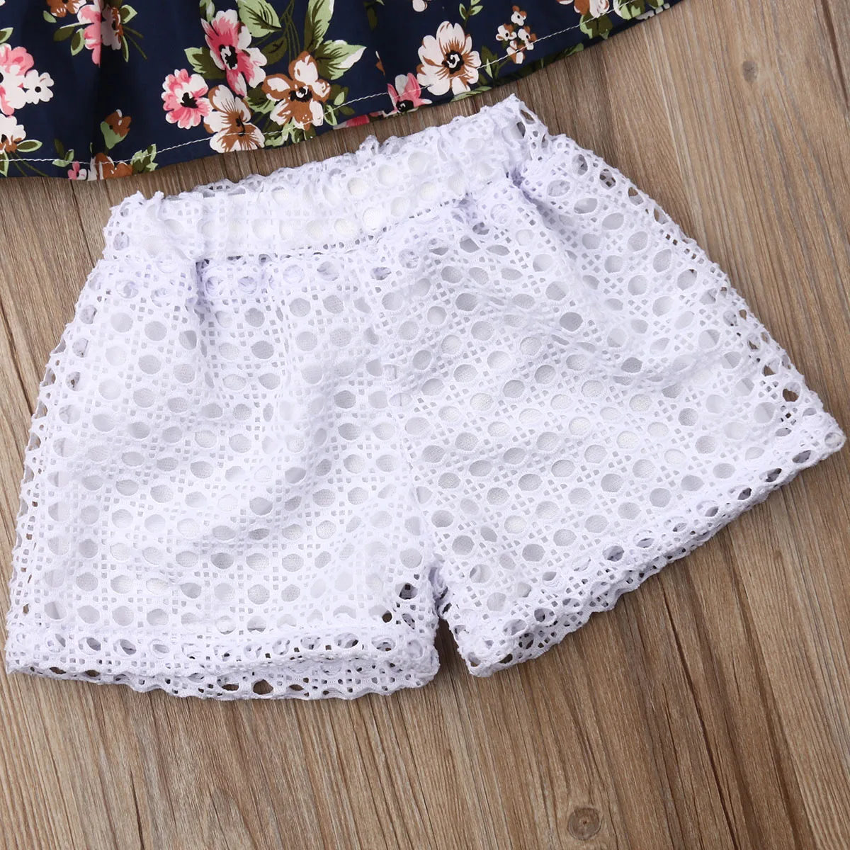 Комплекты одежды с цветочным принтом для маленьких девочек шифоновый топ без