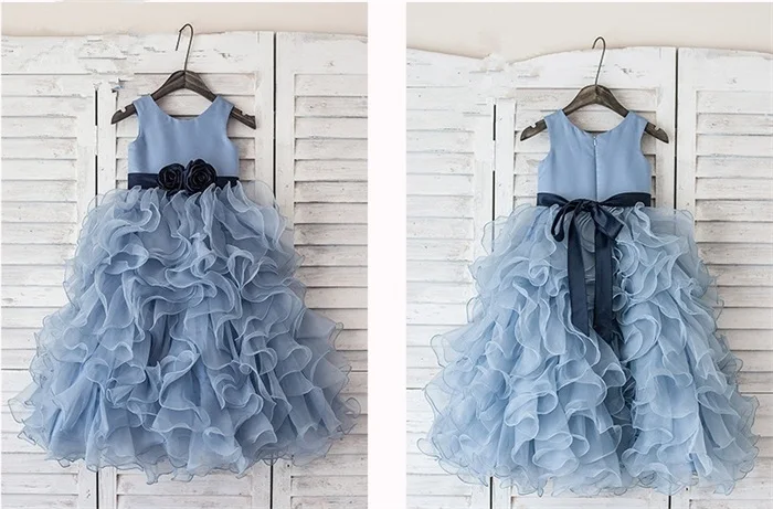 Новые Свадебные Платья с цветочным узором для маленьких девочек детское платье