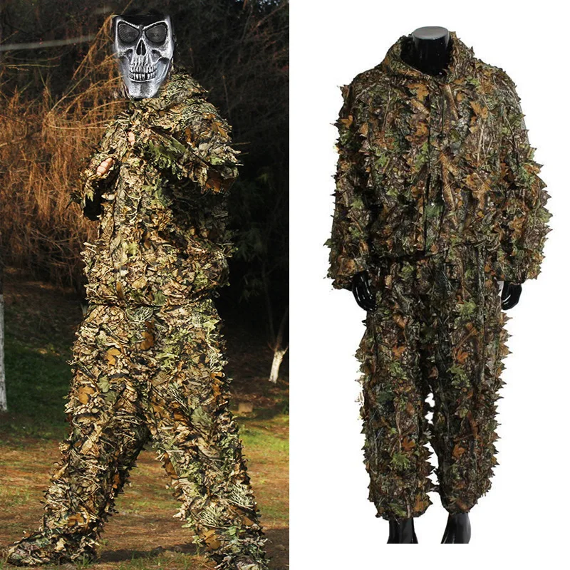 Тактическая камуфляжная охотничья одежда костюм Ghillie 3D Одежда для наблюдения за