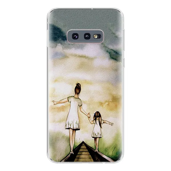 01 Силиконовый чехол для маленьких девочек и мам для samsung Galaxy Note 10, 5G, S8, S9, S10, S10 Plus, M10, M20, S7 edge, мягкий ТПУ чехол для телефона s - Цвет: 01