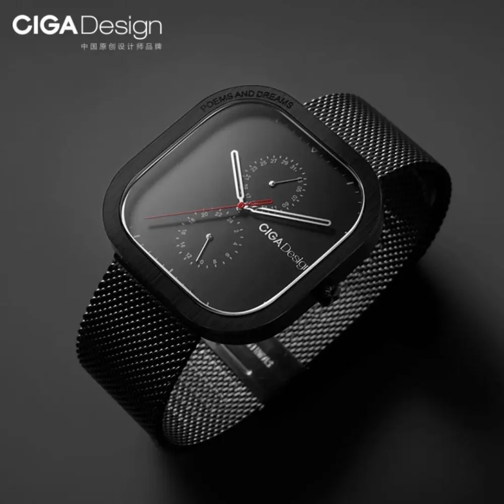 Xiaomi CIGA дизайн P серия ДИЗАЙН простые кварцевые часы квадратные наручные модные