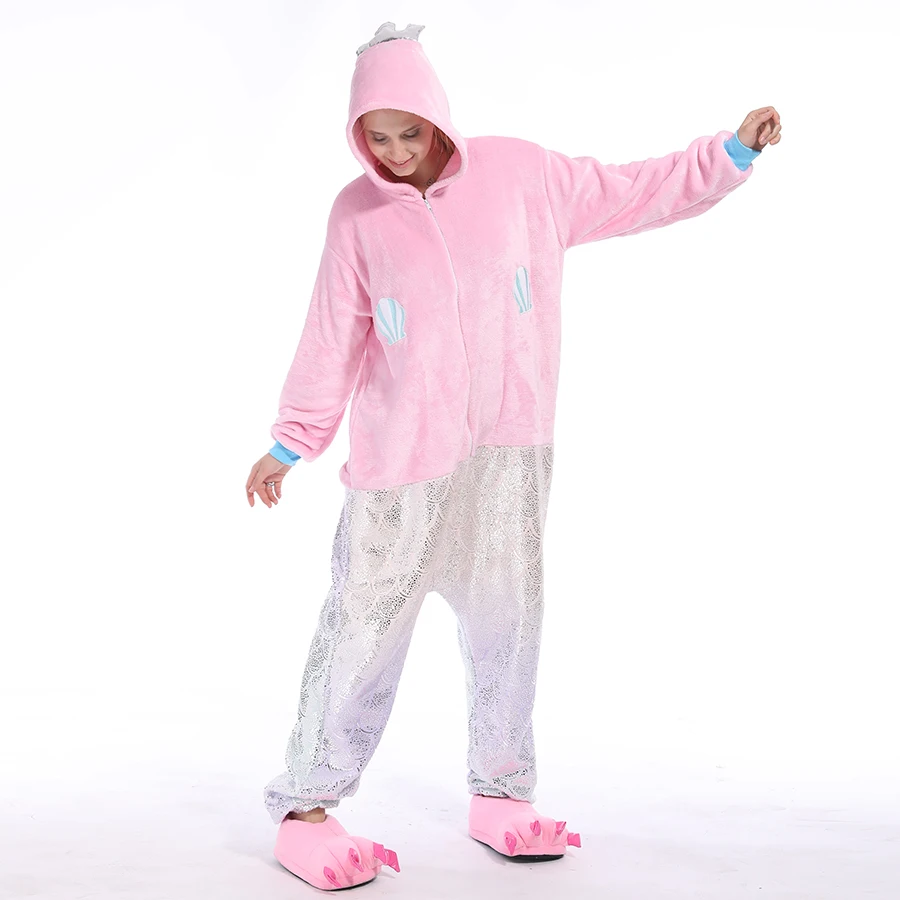 Kigurumi Onesies Cosplay men women animal Mermaid pajamas Halloween costumes dance Party hoodies carnival | Тематическая одежда и