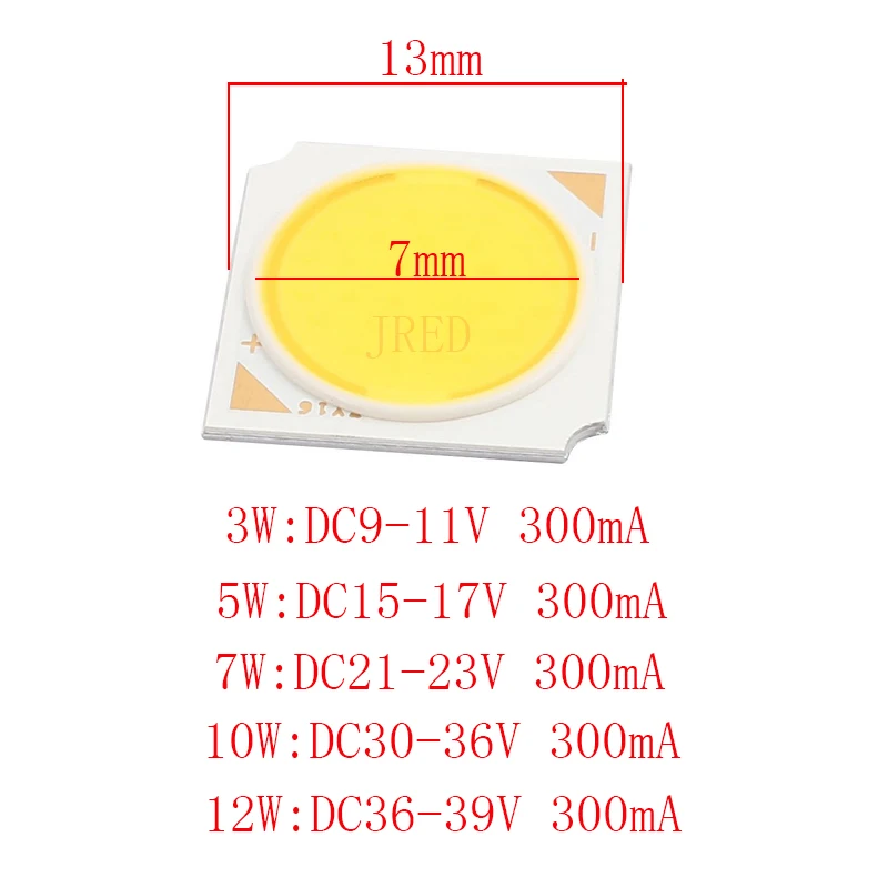 5 шт. COB 1313 мм 1414 PCB Яркий 3 Вт 7 10 12 Cob Led чип теплый белый/белый Замена CREE CXA лампа