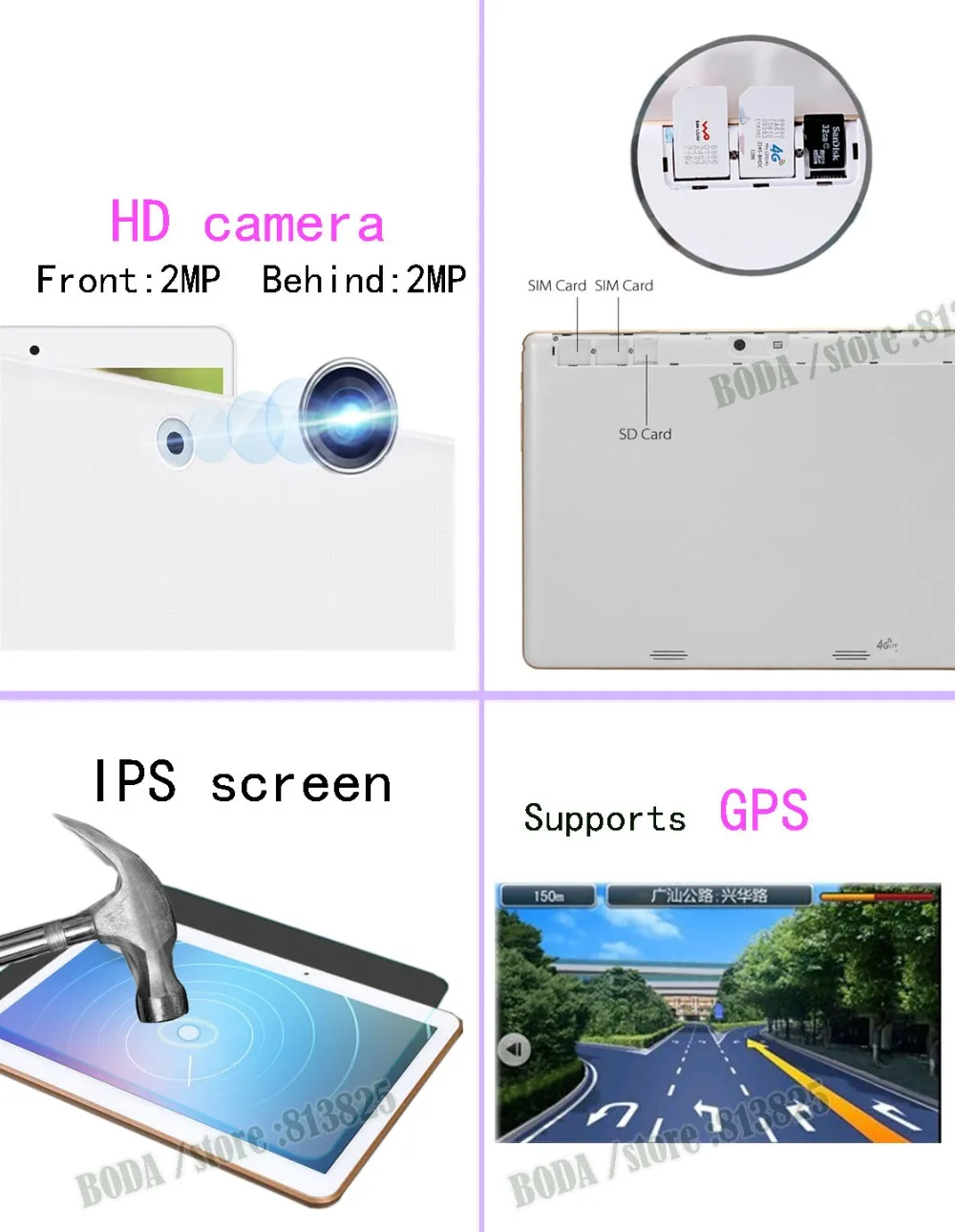Новинка, iBOPAIDA, ANDROID 6,0, 4G, планшет, ПК, телефон, ips, 9,7 дюймов, две sim-карты, 16 ГБ/32 ГБ, четырехъядерный, 3G, 4G, gps, чехол в подарок