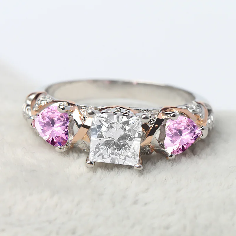 Серебро 925 бриллиантовое кольцо модные украшения De 925 Anillos алмаз Bizuteria драгоценный камень розовый Анель топаз S925 бриллиантовые кольца
