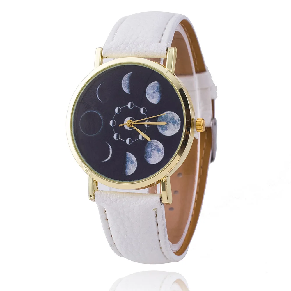 Часы Cay Moon Phase женские кварцевые модные повседневные наручные с астрономическим