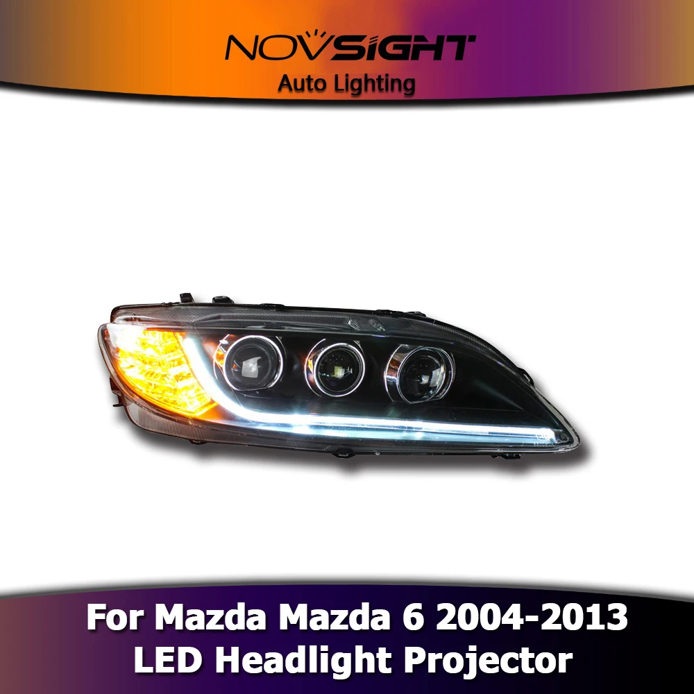 NOVSIGHT 2 шт H7 светодиодный ксеноновые лампы фар автомобиля лампы проектора фар DRL противотуманных фар для Mazda 6 2004-2013