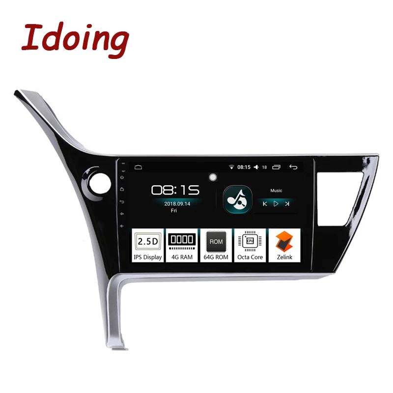 Idoing 10 2 &quot4G + 64G 2.5D IPS Octa Core 1Din автомобильное радио Android 8 0 мультимедийный плеер