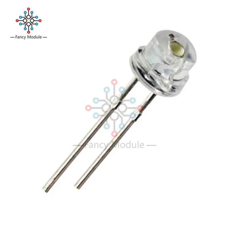 100 шт. 5 мм соломенная шляпа Белая светодиодная широкоугольная лампа | Инструменты