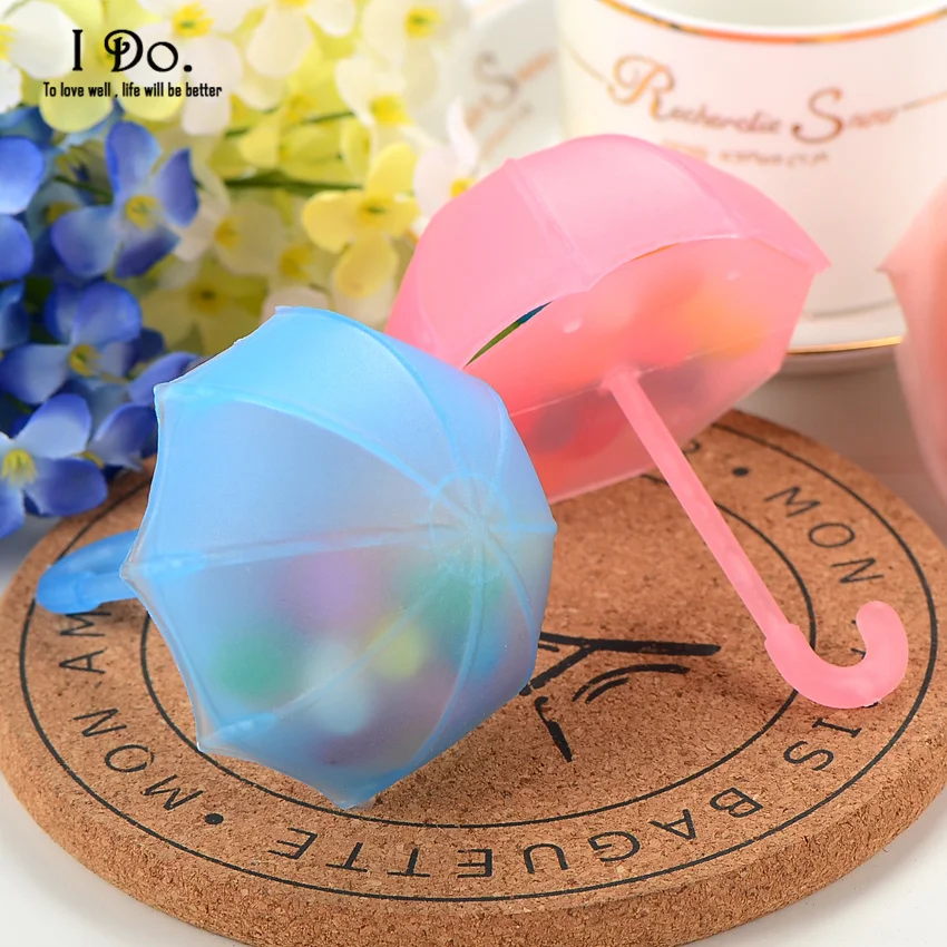 Бесплатная доставка 10 шт. коробочки для свадебных сувениров с зонтиками