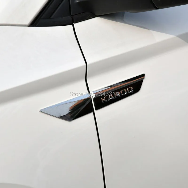 Для Skoda Karoq Kodiaq ABS автомобиля боковое крыло эмблема значок наклейки внешний автомобиль Стайлинг Аксессуары