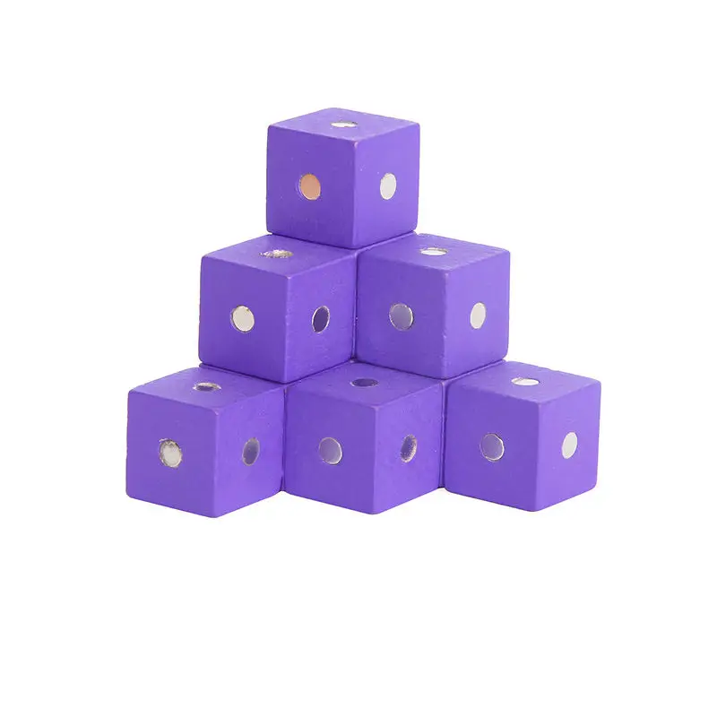 Purple 10pcs Монтессори детские игрушки 2*2*2 см квадратный куб Радуга магнитные блоки деревянные игрушки для детей строительные сборочные блоки Развивающие - Цвет: Purple 10pcs