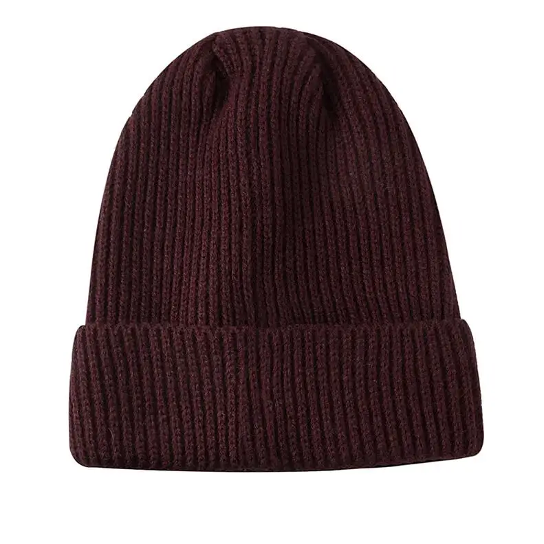 B color Winter Adult Men Knitted Beanie Casual Short Hat Mens Cap Cotton Beanies Skullies Retro Hip Hop Hat Fashion Warm Caps Women - Цвет: B color