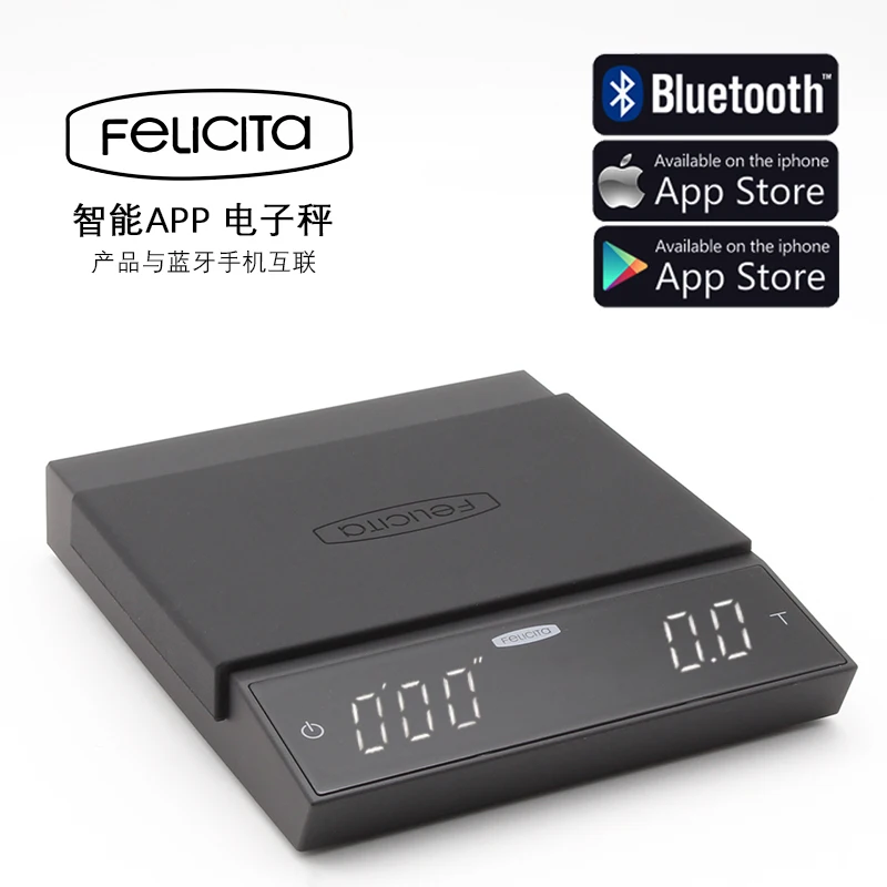 Felicita кофейные весы с Bluetooth, умные цифровые весы для кофе, электронные капельные кофейные весы с таймером