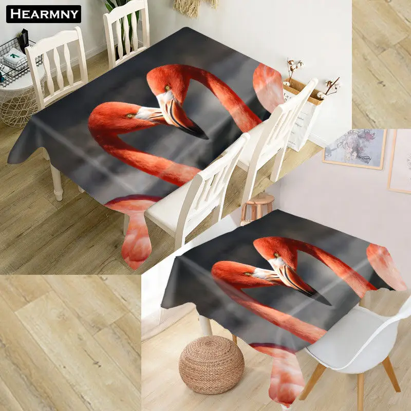 Скатерть HEARMNY Flamingo 3D Ткань Оксфорд квадратная/прямоугольная Пылезащитная крышка