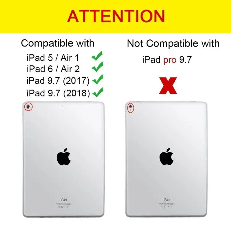 

PU Leather Keyboard Case For iPad 9.7 2018 2017 / iPad Air 2 1 Silicone Soft Cover Multiple Folio Stand for iPad 2018 Case 9.7"