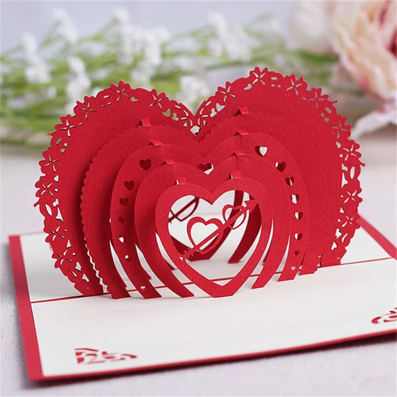 5 компл. Casamento 3D подарок на день рождения открытки сердце ручной работы декупаж