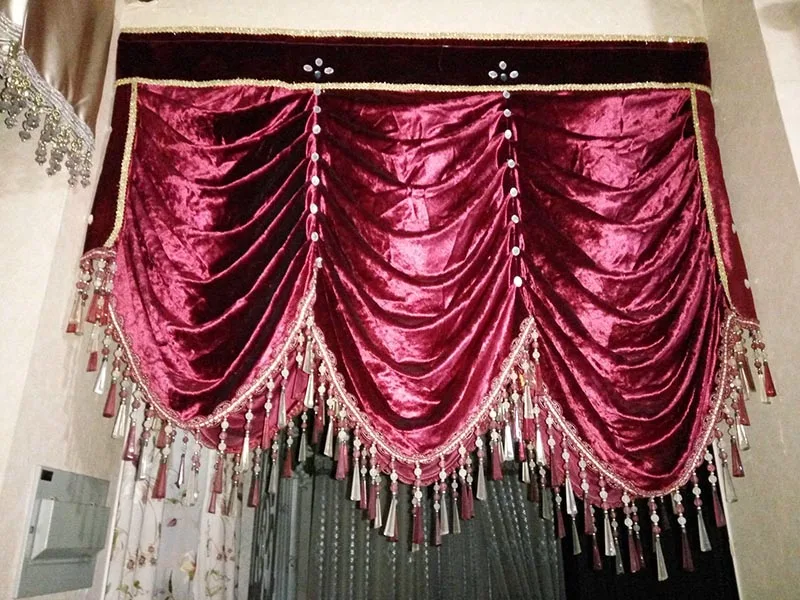 Purplish red corridor curtains of Restaurant Curtain phenix wind Classic elegant lobby Room Curtains Bedroom purplish Blinds | Дом и сад