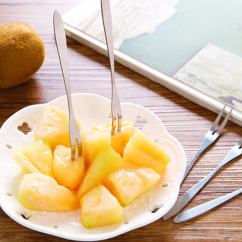 Лидер продаж товары для дома вилка фруктов из нержавеющей стали с двумя зубьями 1