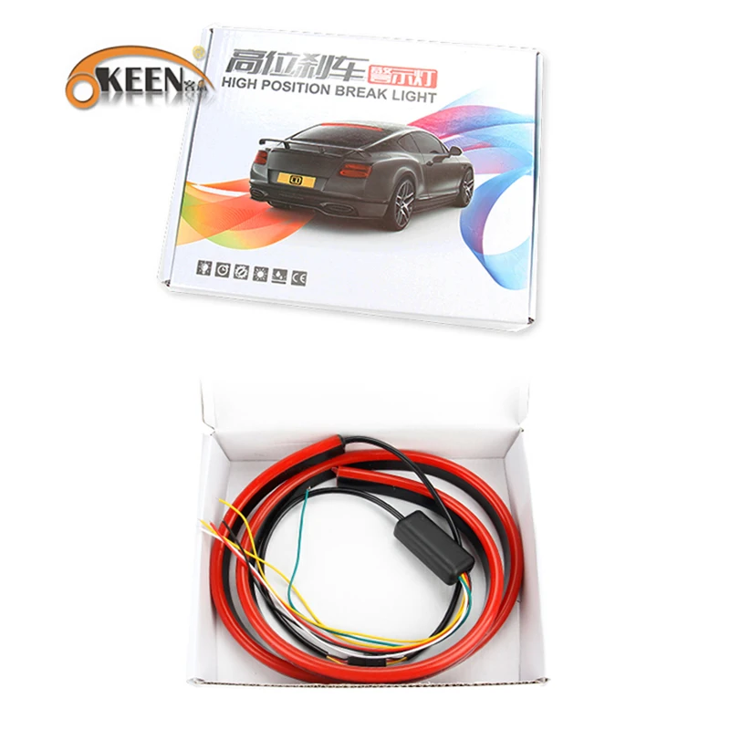 OKEEN 12V Универсальный Автомобильный третий стоп-сигнал Красный полоса для