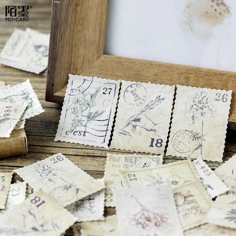 46 шт./компл. креативная Ретро лесных животных Печать Мини бумажные наклейки