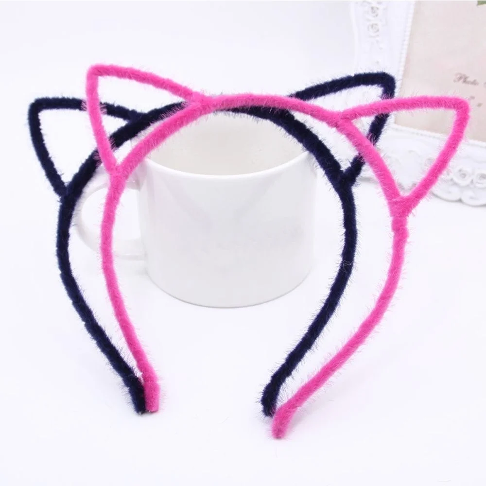 Красивые украшения для прически меховые волосы с кошачьими ушами полосы обруча