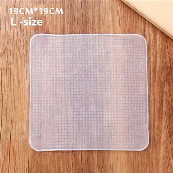 19cmx19cm Силиконовый для микроволновой печи свежая крышка холодильника пищевая консервантная пленка эластичные всасывающие крышки крышка чаши посуда S/M/L - Цвет: 19cmx19cm