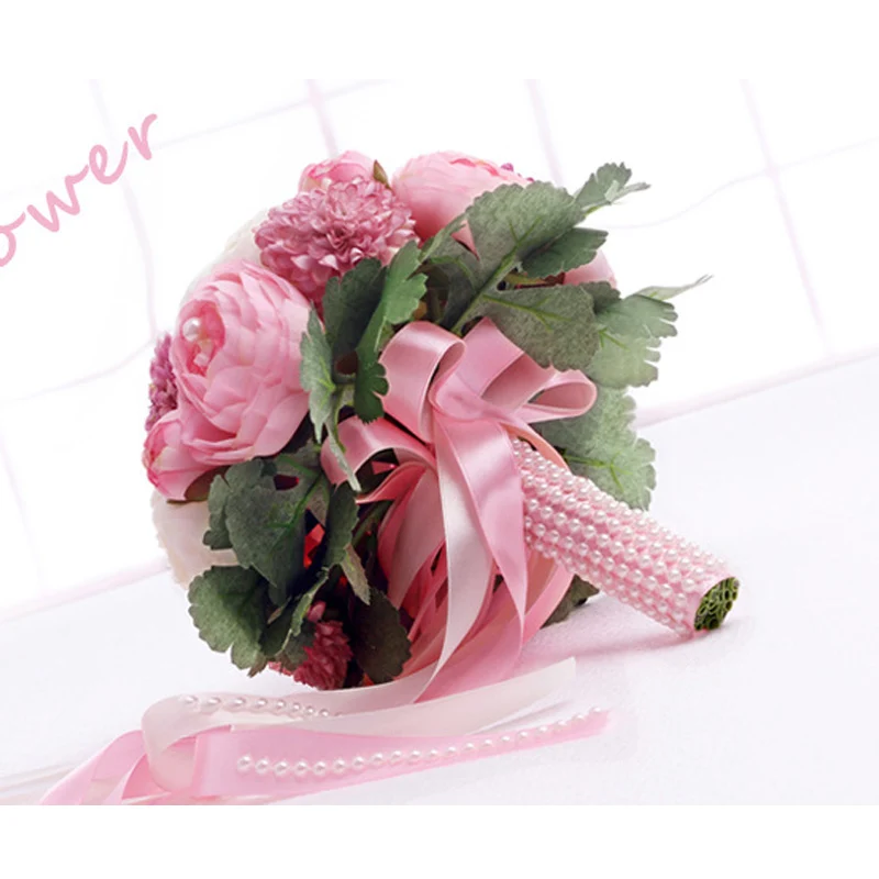 

100% New Handmade Silk Artificial Flowers Bride Hand Holding Flower Bouquet Bridesmaid Bridal Bride Wedding Bouquets