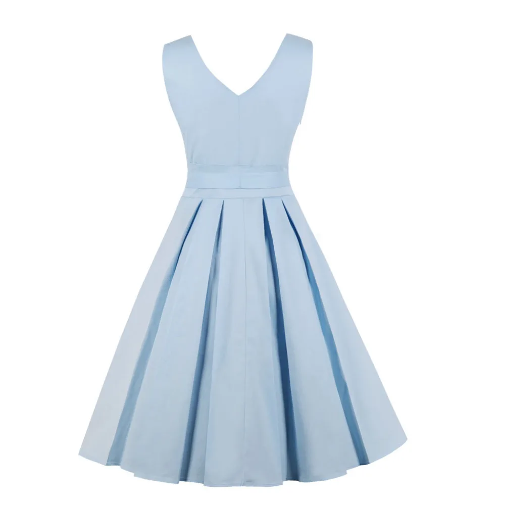 Платье женское винтажное Плиссированное с V-образным вырезом элегантные