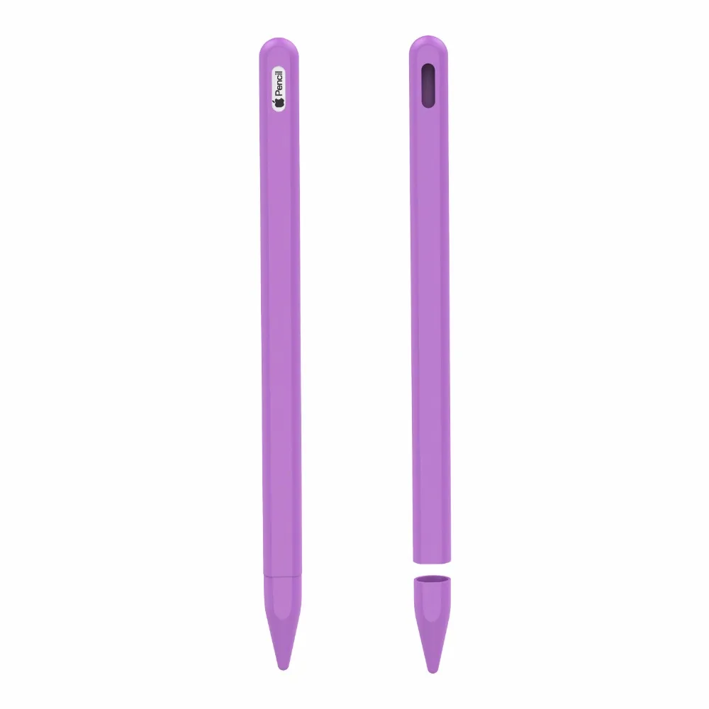 Чехол совместим с Apple Pencil 2, [2 шт.] Противоскользящий силиконовый чехол-карандаш+ наконечник, мягкий чехол