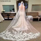 NIXUANYUAN, лидер продаж, свадебная фата длиной 3 м, свадебные аксессуары, кружевная свадебная фата с гребнем, свадебные аксессуары