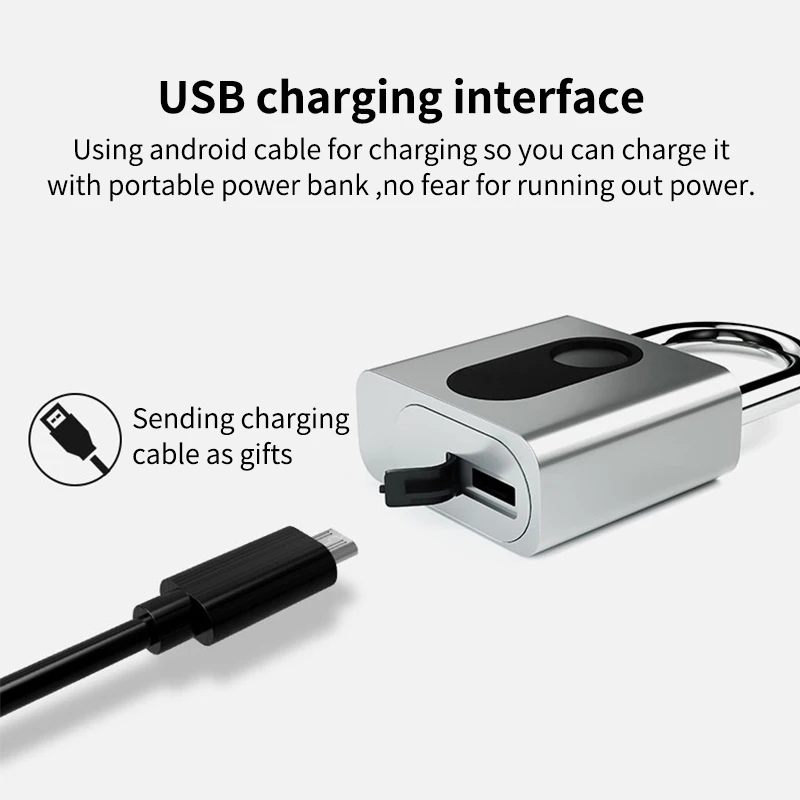 IP65 Водонепроницаемый двери фингерпринта Чемодан чехол стоппер USB Перезаряжаемые
