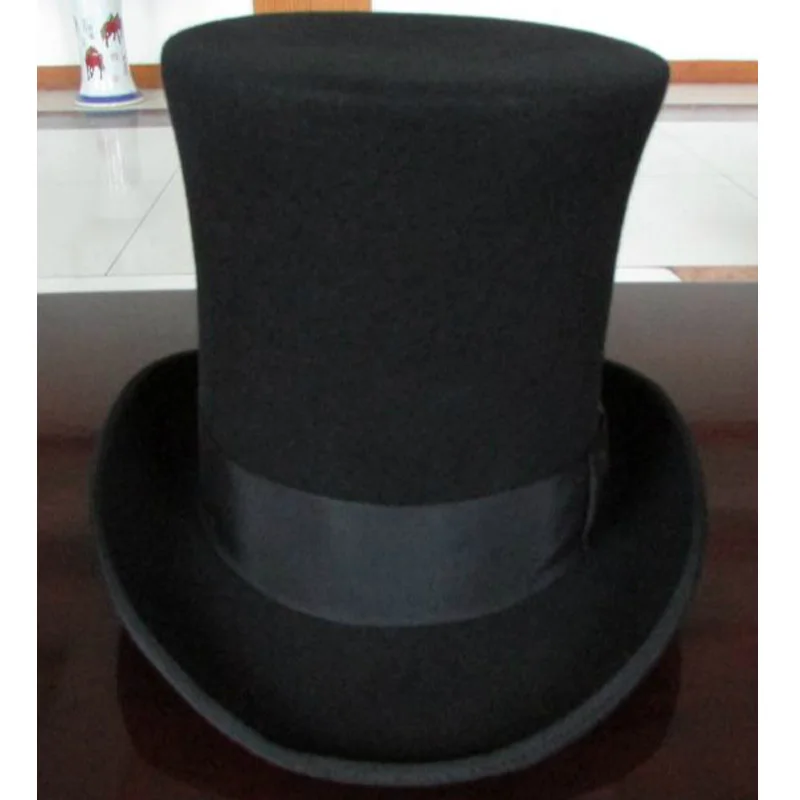 LIHUA 25 см(9,8 дюйма) стимпанк/Mad Hatter топ шляпа Викторианский Винтаж Шерсть Fedoras Шляпа Дерби шляпу миллионер/Маг Шляпа Trik