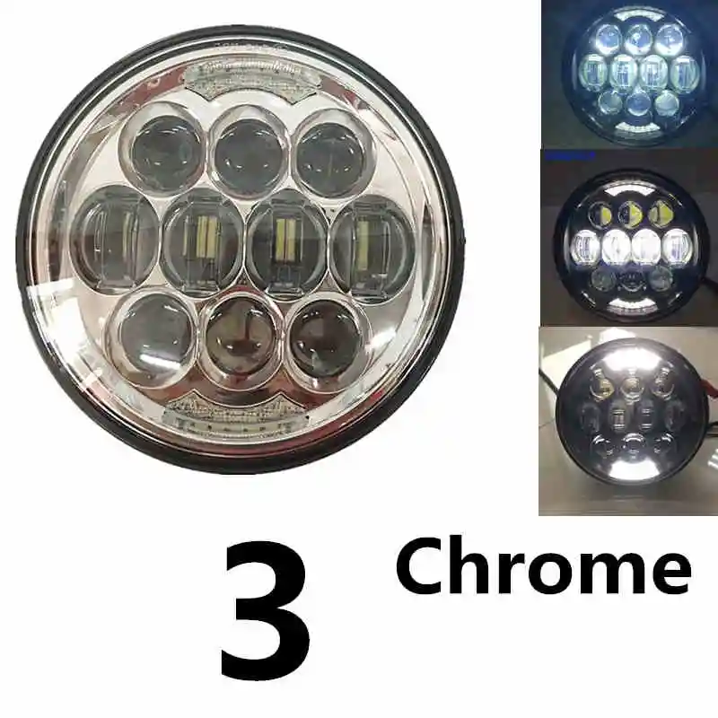H4 мотоциклетная фара 5 3/" 5,75" мотор Bluetooth дистанционный круглый RGB светодиодный налобный фонарь DRL для Harley Softail Dyna Sportster - Цвет: 3  chrome