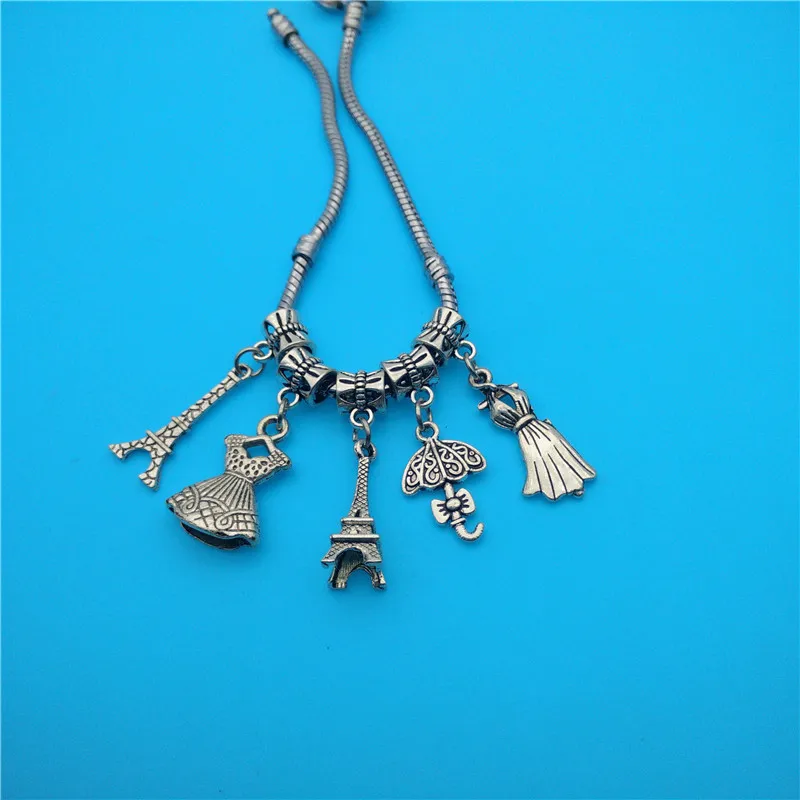 Винтажная Серебряная перемешивающая одежда принадлежности для зонтов подвеска