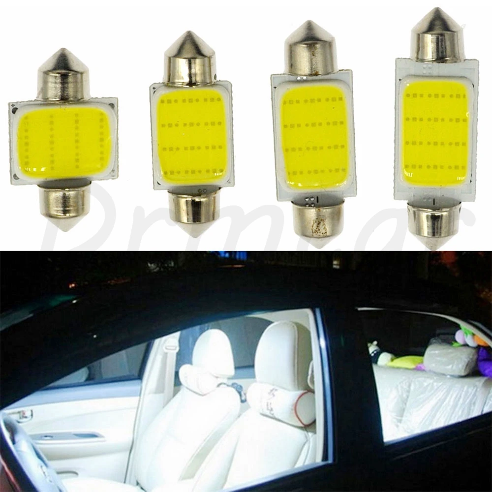 Белый 12 Led купол с фестонами светильник Cob C5W C10W лампы 31 мм 36 мм 39 мм 42 мм Автомобильные светодиодные лампы для чтения светильник номерного знака двери резервного копирования лампа