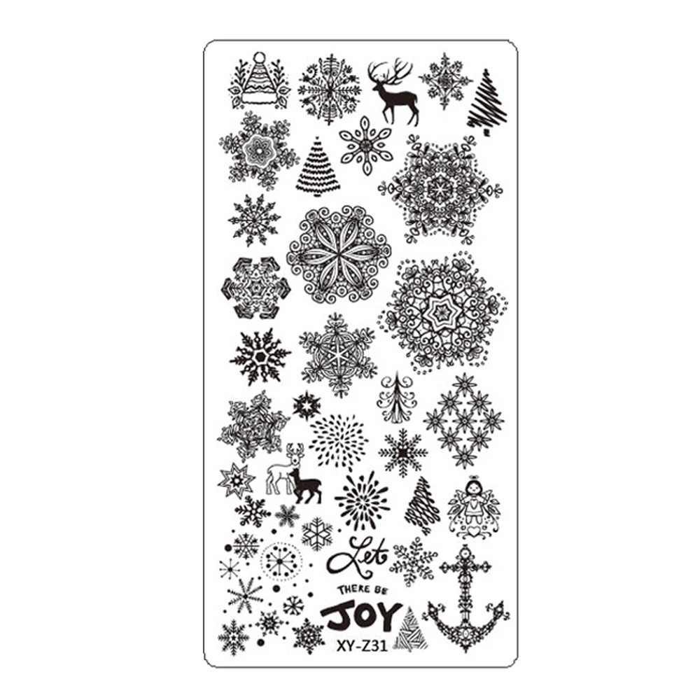 1 шт., Новая пластина для ногтей, модная, сделай сам, изображение, Рождественская серия, зима, год, штамповка, пластины для дизайна ногтей, штампы, шаблоны для ногтей, инструменты для ногтей TR198