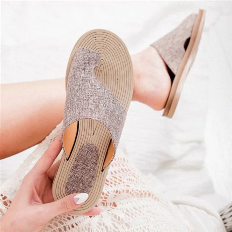 Женские шлепанцы с веревкой женские сандалии на плоской подошве слипоны в