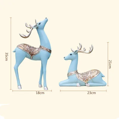 Смола животных Рождество орнамент с оленями креативная белая Статуэтка оленя