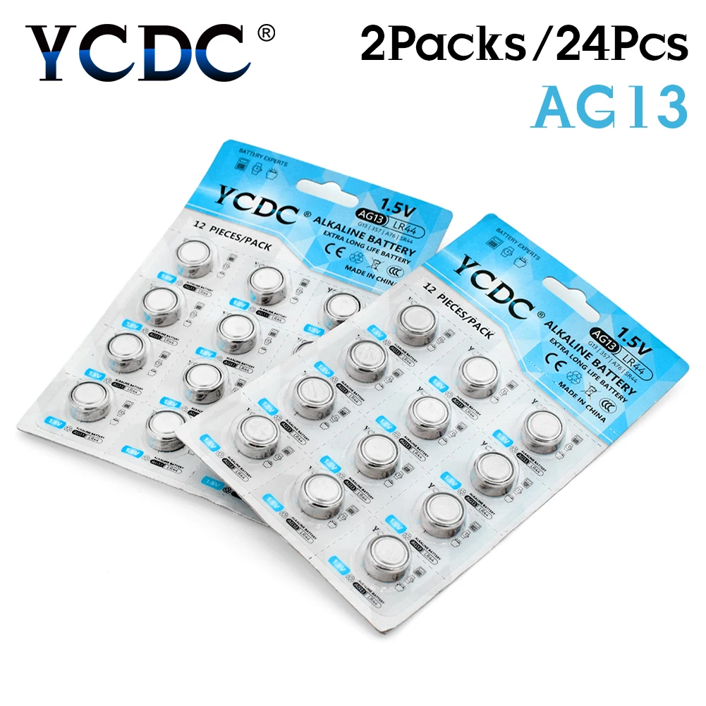 YCDC Оригинальный 12 шт./лот AG13 357A LR44 SR44SW SP76 L1154 CR2032 DL2032 5004LC KL2032 Батарея ячейки для