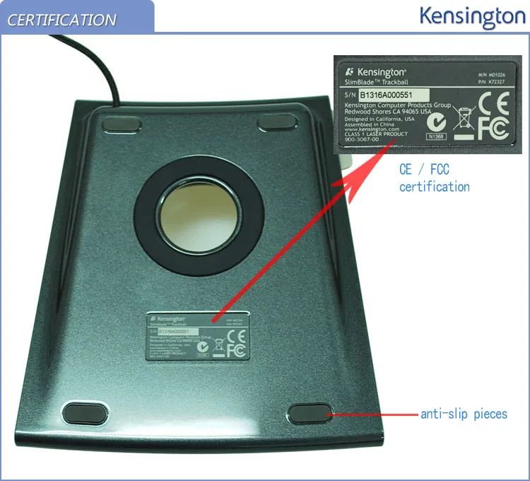 Kensington SlimBlade медиа контроль трекбол оптическая USB мышь для ПК или ноутбука с большим шаром K72327