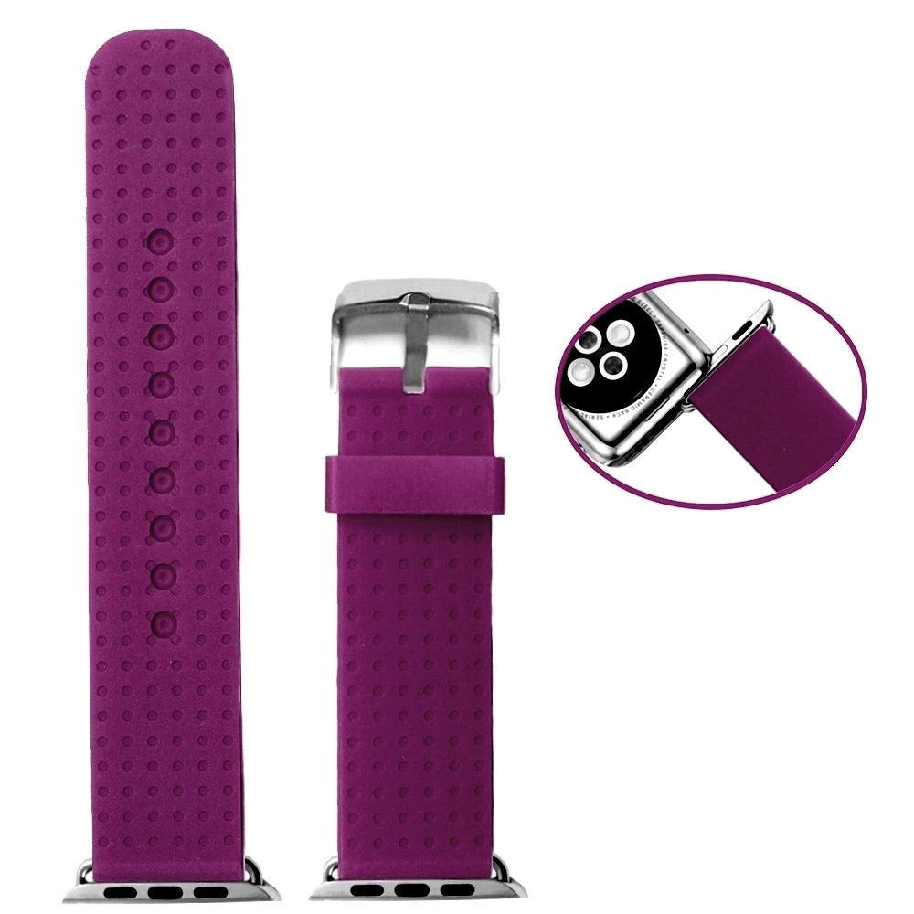 38 мм ремешок для часов Замена Apple iWatch Темный силикон фиолетового цвета желе