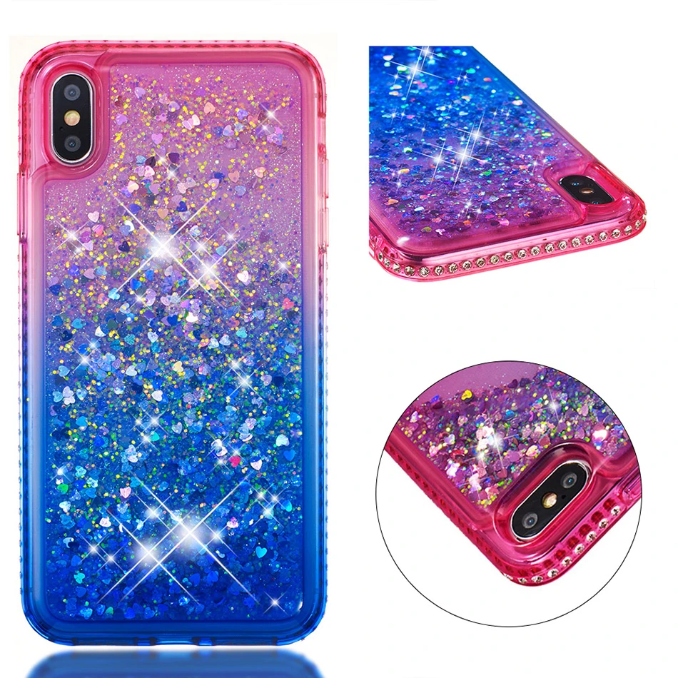 Чехол для телефона с алмазным блеском iPhone X XR 5 5S SE 6 6S 7 8 Plus XS Max мягкий чехол из ТПУ